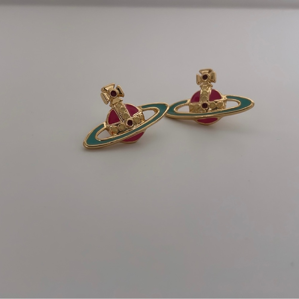 multicolour vivienne westwood orb earrings